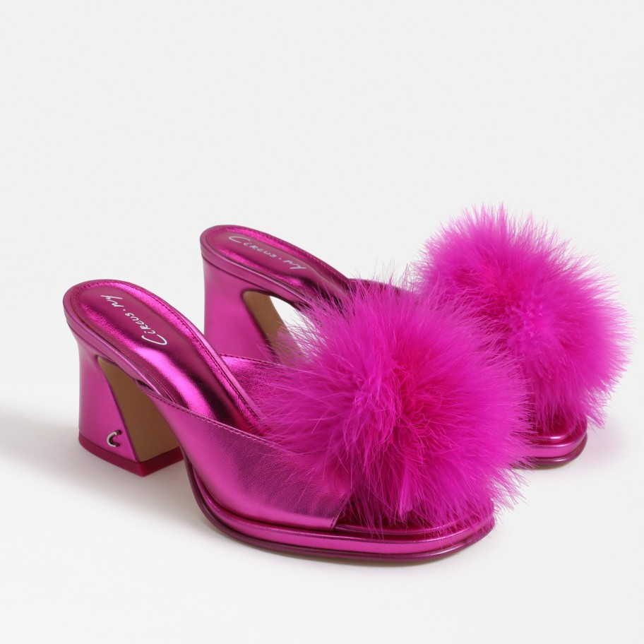 Shoes Circus | Hadie Fluff Mule Sandal